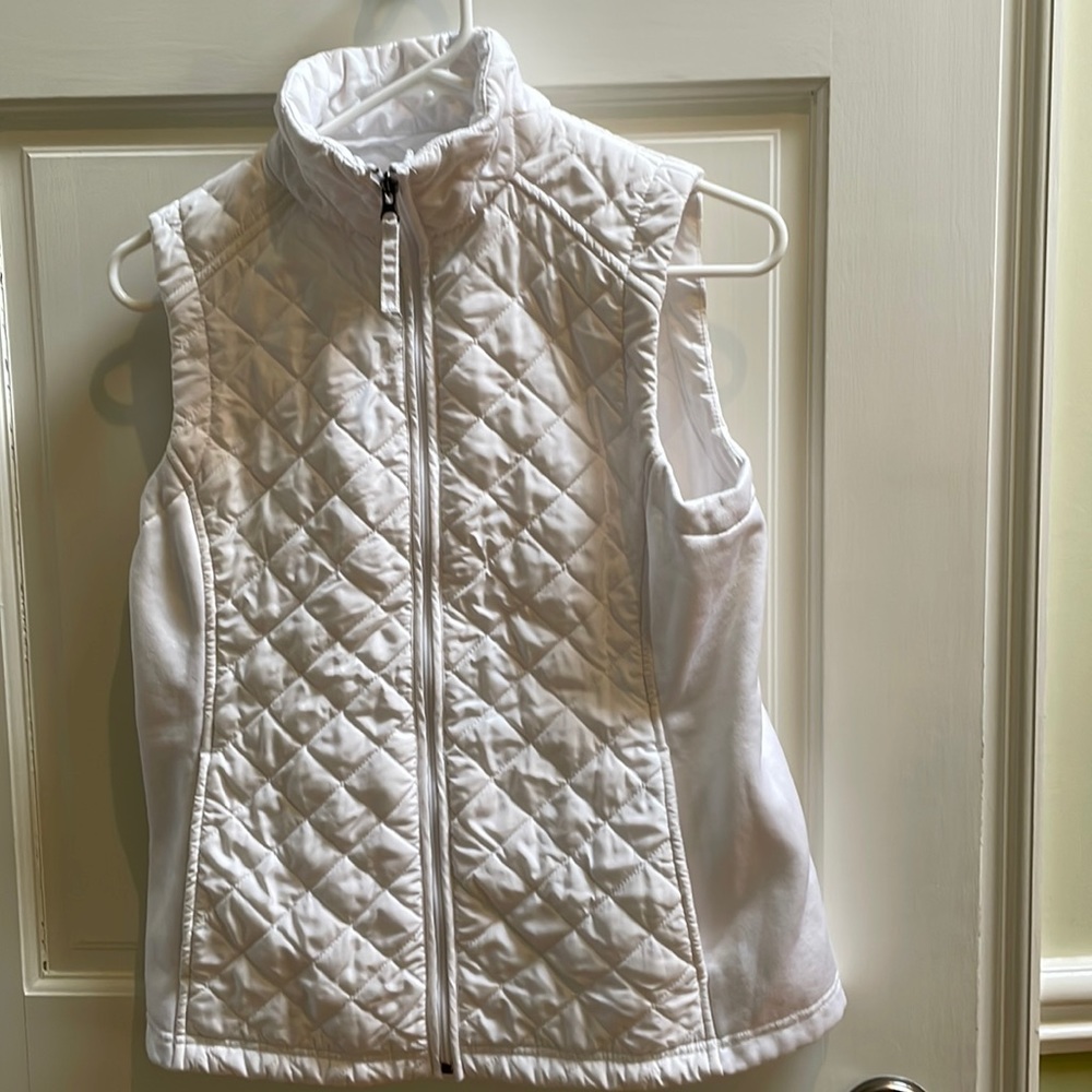 Van Heusen White Quilted Vest Size S